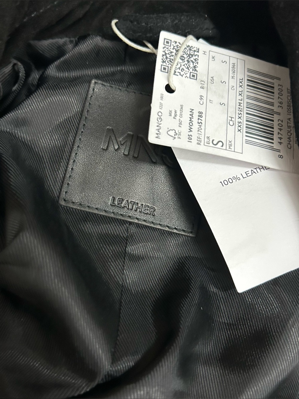 NWT (size small) Mango SUEDE LEATHER JACKET WITH BUTTONS - Picture 8 of 10